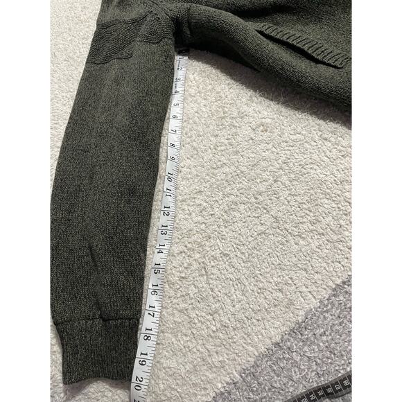 Boston Traders Sweater Sherpa Lined Cable Knit Full Zip Men's Large Olive Green - Picture 5 of 10